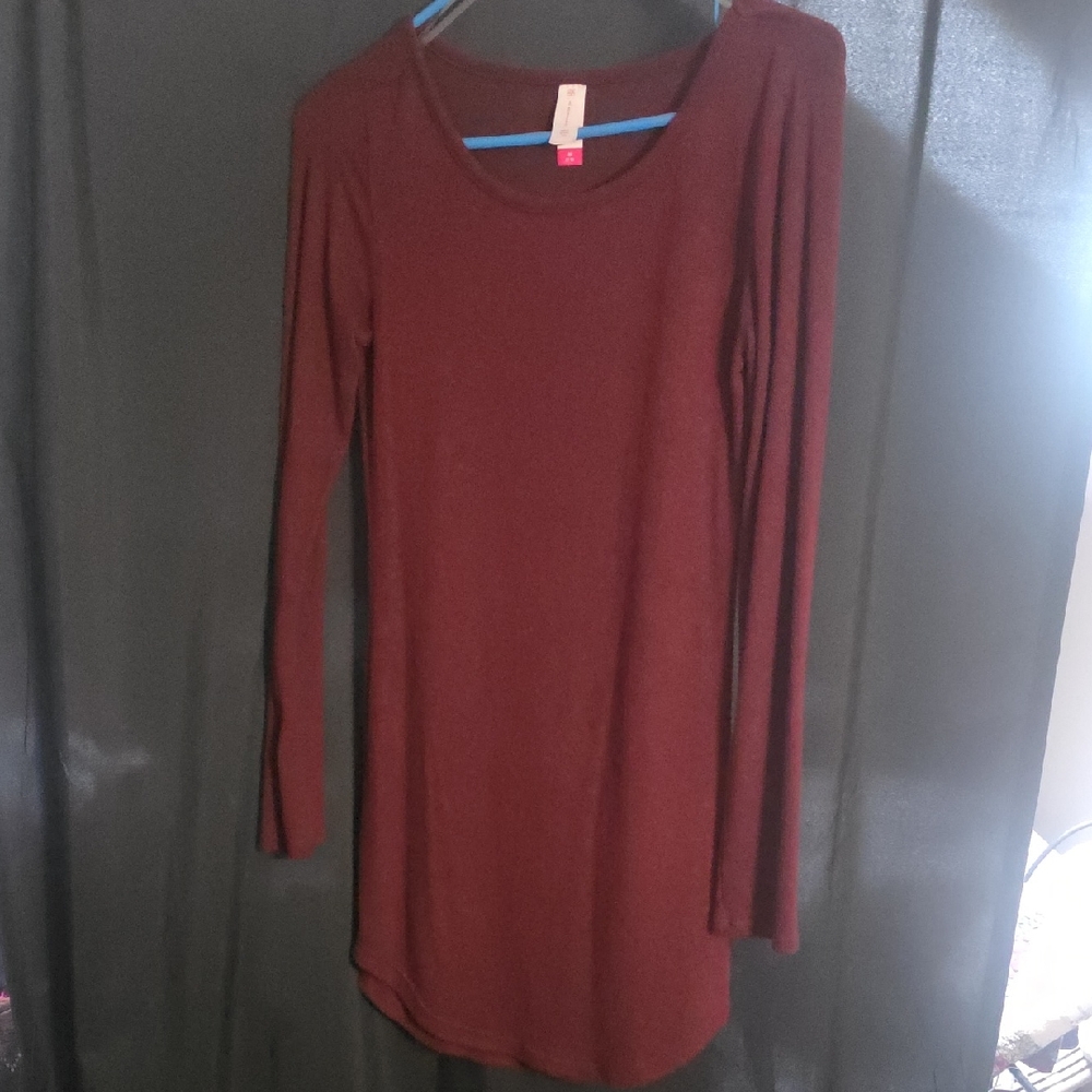 No Boundaries Long Sleeve Burgundy Top